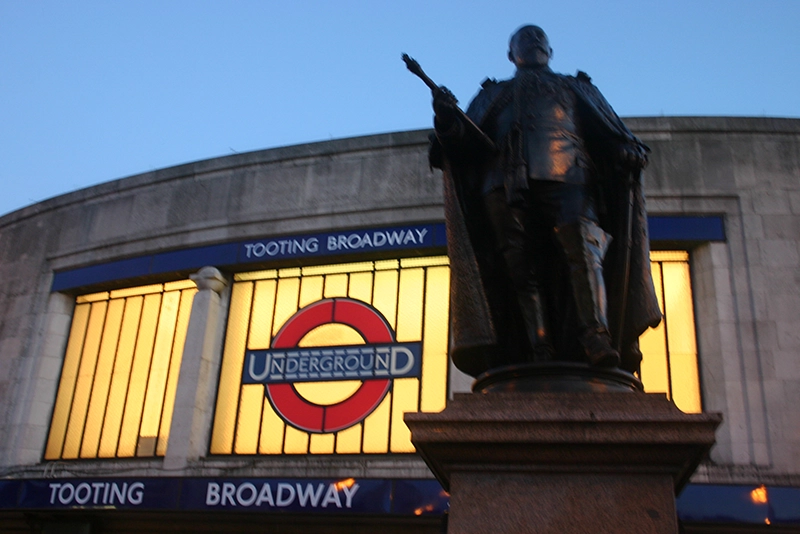 Photograph of the exterior of Tooting Broadway underground station